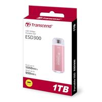 Transcend ts1tesd300p esd300 pink external ssd, 1tb, usb type-c 10gbps, 1050/ 950 mb/s max - thumbnail