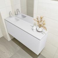 MONDIAZ OLAN 120cm toiletmeubel talc. LEX wastafel talc links 1 kraangat - thumbnail