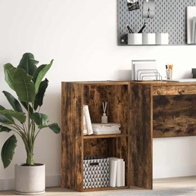 Boekenkast 40x30x77 cm bewerkt hout gerookt eikenkleurig