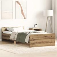 Bedframe zonder matras spaanplaat artisanaal eikenkleurig - thumbnail