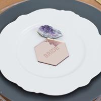 Acryl naamkaartjes hexagon modern - thumbnail