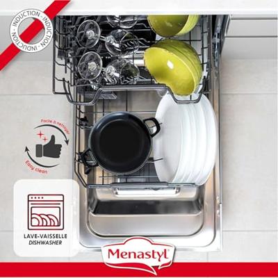 Mosselpot - MENASTYL - 3645564 - Geëmailleerd staal - Zwart - 24 cm - Met opschrift - Alle kookplaten inclusief inductie Mosselpot - MENASTYL - 3645564 - Geëmailleerd staal - Zwart - 24 cm - Met opschrift - Alle kookplaten inclusief inductie