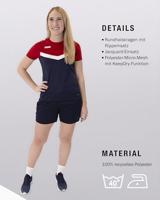 JAKO 6124D T-Shirt Iconic Dames - Marine/Chillrood - 34 - thumbnail