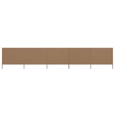 VidaXL Windscherm 5-panelen 600x80 cm stof taupe VidaXL Windscherm 5-panelen 600x80 cm stof taupe