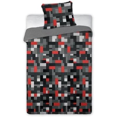 DREAMEE Dekbedovertrek Lego stenen dark - 140 x 200 cm