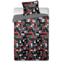 DREAMEE Dekbedovertrek Lego stenen dark - 140 x 200 cm - thumbnail