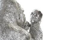 Decoratieve figuren DKD Home Decor Zilverkleurig Koloniaal Gorilla 38,5 x 33 x 43,5 cm - thumbnail
