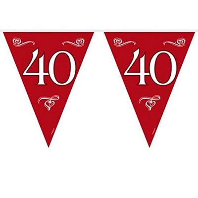 Vlaggenlijn 40 Jaar Jubileum Robijn Rood - 10m