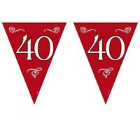 Vlaggenlijn 40 Jaar Jubileum Robijn Rood - 10m - thumbnail