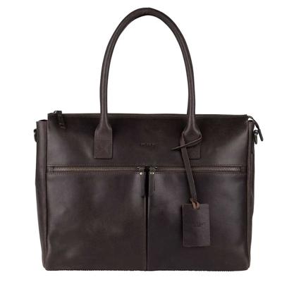 Burkely Valerie Vintage Business Schoudertas Brown 16 inch