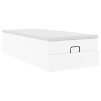 Ottoman bed met matras 120x190 cm kunstleer wit - thumbnail
