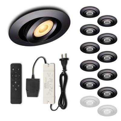 Set LED-inbouwspot met afstandsbediening Piccolo zwart 3W dimbaar 1-12 stuks