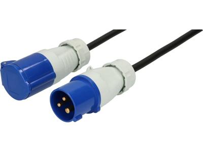 Max Hauri 163894 Stroom Verlengkabel Blauw, Zwart 1.5 m H07RN-F 3G 1,5 mm² Oliebestendig, UV-bestendig, Zuurbestendig