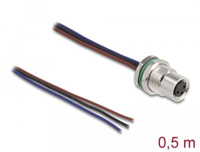 Delock 80146 Sensor/actuator kabel M8 0.5 m 1 stuk(s) Bag