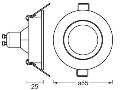 OSRAM HOMELIGHTING 4058075853775 Plafondspot, LED-plafondspot GU10 Satijn-nikkel