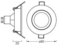 OSRAM HOMELIGHTING 4058075853775 Plafondspot, LED-plafondspot GU10 Satijn-nikkel - thumbnail