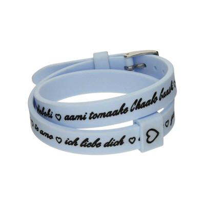 il mezzometro I LOVE YOU SILVER - BRACCIALE IN SILICONE/SILICONE BRACELET Dames armband
