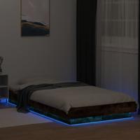 Bedframe met LED-verlichting gerookt eikenkleurig 120x200 cm - thumbnail
