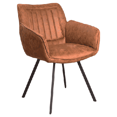 Eetkamerstoel Rien - Duke 5 Lederlook Cognac Eetkamerstoel Rien - Duke 5 Lederlook Cognac