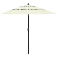 VidaXL Parasol 3-laags met aluminium paal 2,5 m zandkleurig - thumbnail