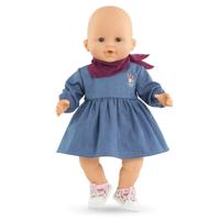 Corolle poppen jeansjurk met sjaal kleine ontdekker - 36cm - thumbnail