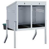 Kippennestkast 2 compartimenten met poten gegalvaniseerd staal - thumbnail