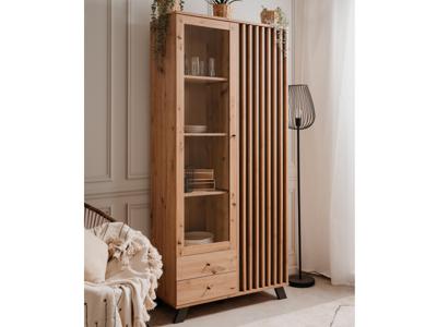 Vitrinekast MEDINA 2 deuren 2 lades artisan eik/antraciet Vitrinekast MEDINA 2 deuren 2 lades artisan eik/antraciet