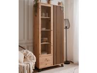 Vitrinekast MEDINA 2 deuren 2 lades artisan eik/antraciet - thumbnail