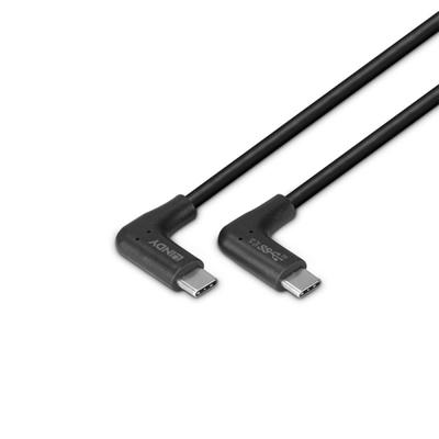 LINDY Haakse 90 graden USB C naar rechtshoekige 90 graden USB C-oplaadkabel, USB 3.2, 10Gbps (1,5 m)