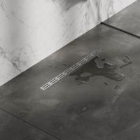 Douchegoot Brauer Small 50x5 cm RVS Vloerflens Inclusief Kunststof Sifon Verstelbare Poten Brauer - thumbnail