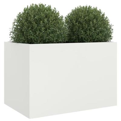 VidaXL Plantenbak 62x47x46 cm staal wit