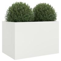 VidaXL Plantenbak 62x47x46 cm staal wit - thumbnail