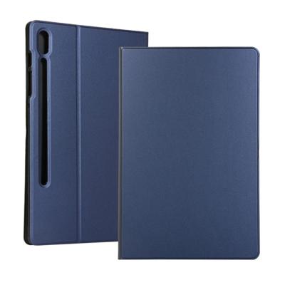 Voltage elastische textuur horizontale Flip lederen case voor Galaxy tab S6 T860 met houder (blauw)