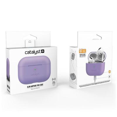 Catalyst Slim Case voor AirPods Pro Skin voor Apple AirPods Pro Charging Case, verwisselbare kleuren, beschermhoes Soft Skin, compatibel draadloos opladen - Lila