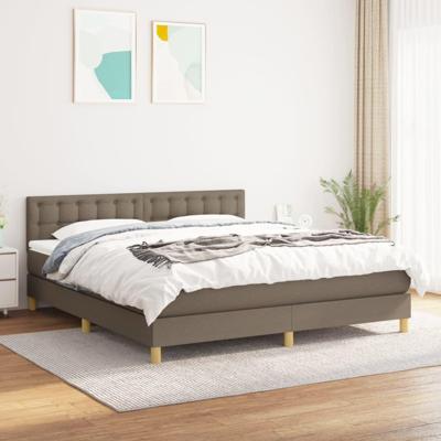 Boxspring met matras stof taupe 180x200 cm
