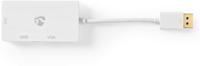 DisplayPort Multipoort-Adapterkabel | Mini-DisplayPort Male - VGA Female + DVI-D 24+1-Pins Female + HDMI 2.0-Uitgang | 0,2 m | Wit - thumbnail