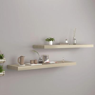Wandschappen zwevend 2 st 90x23,5x3,8 cm MDF eikenkleurig Wandschappen zwevend 2 st 90x23,5x3,8 cm MDF eikenkleurig