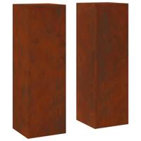 VidaXL Plantenstandaard 2 pcs roestig 24 x 24 x 75 cm cortenstaal - thumbnail