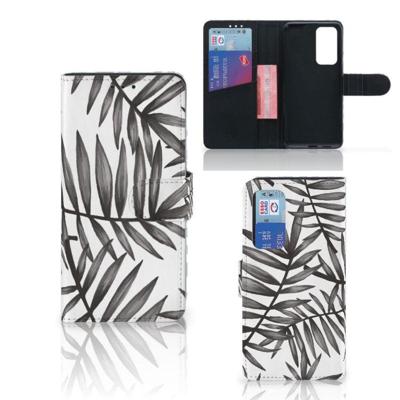 Huawei P40 Hoesje Leaves Grey Huawei P40 Hoesje Leaves Grey