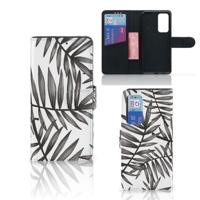 Huawei P40 Hoesje Leaves Grey - thumbnail