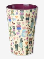 Melamine kinderbeker NATHALIE LETE 400 ml rice bordeauxrood - thumbnail