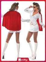 Elvis viva Las Vegas kostuum wit/rood dames - thumbnail