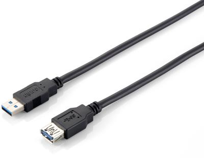 Equip USB-kabel A -> A St/Bu 2.00m sw Verl. polyzak