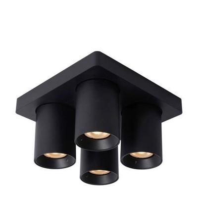 Lucide NIGEL - Plafondspot - LED Dim to warm - GU10 - 4x5W 2200K/3000K - Zwart Lucide NIGEL - Plafondspot - LED Dim to warm - GU10 - 4x5W 2200K/3000K - Zwart