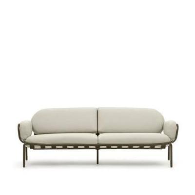 Kave Home 3-zits Tuinbank 'Joncols' kleur Beige/Groen Kave Home 3-zits Tuinbank 'Joncols' kleur Beige/Groen