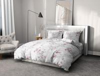 Dekbedovertrekset 140x200 cm HOME LINGE PASSION POMPADOUR: Dekbedovertrek + 1 kussensloop - 100% Katoen 57 Draden - Wit/roze - thumbnail