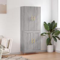 Hoge kast 69,5x34x180 cm bewerkt hout grijs sonoma eikenkleurig - thumbnail