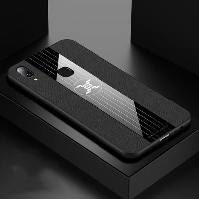 Voor vivo Y95 XINLI stiksels doek textuur schokbestendig TPU beschermhoes (zwart)