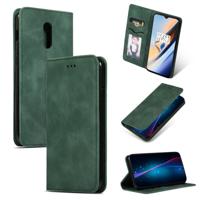 Retro huid voelen Business magnetische horizontale Flip lederen case voor OnePlus 6T (Army Green) - thumbnail