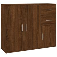 Dressoir 91x29,5x75 cm bewerkt hout bruin eikenkleur - thumbnail